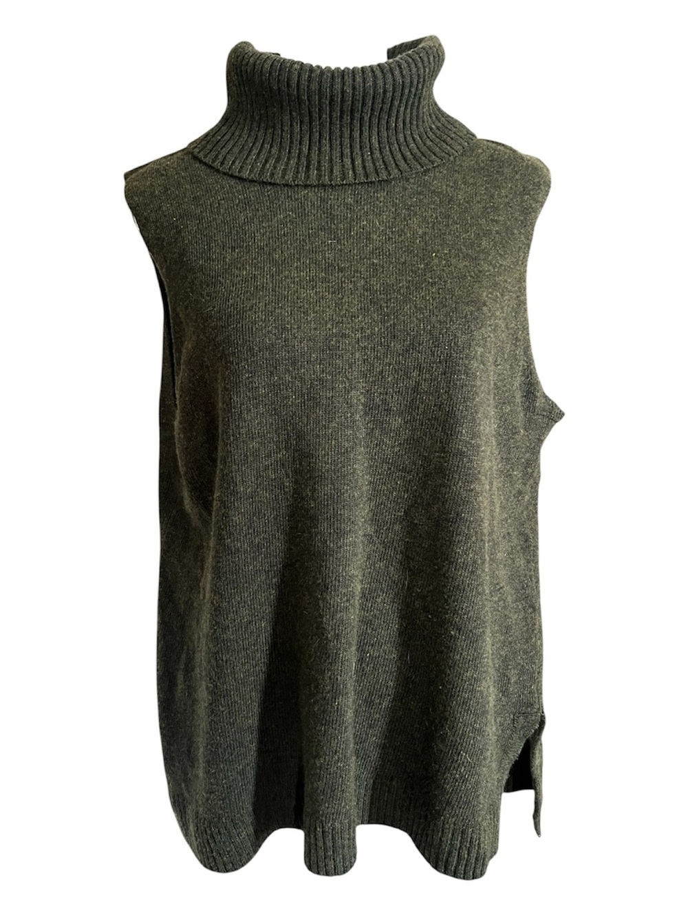 Wool Blend Fall Transition Turtleneck Sleeveless Sweater